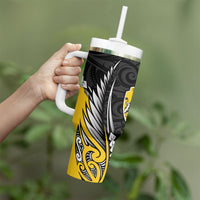 Taranaki 2026 Rugby Custom Tumbler With Handle NZ Maori Silver Fern