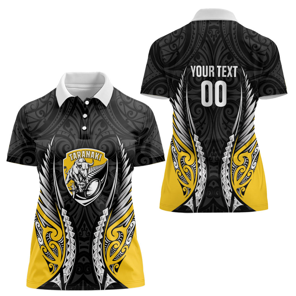 Taranaki 2026 Rugby Custom Women Polo Shirt NZ Maori Silver Fern LT14 - Polynesian Pride