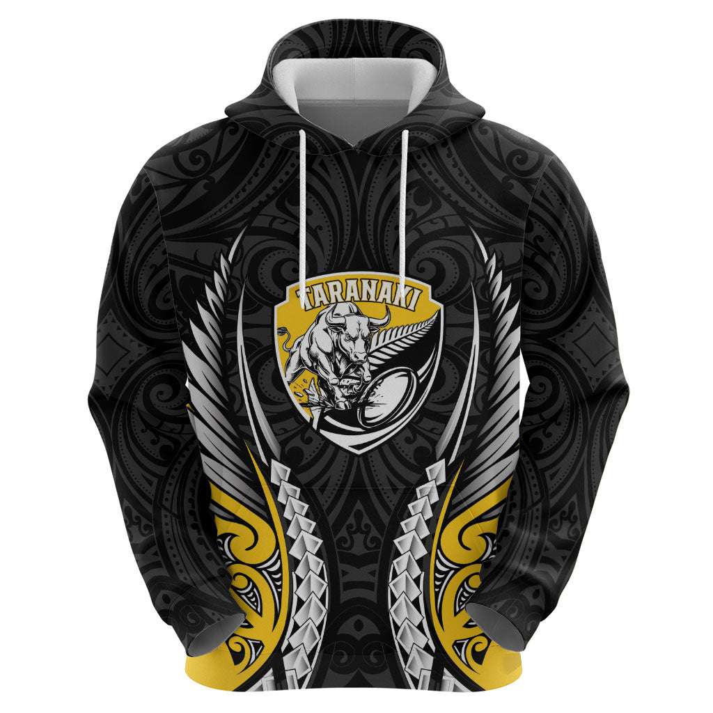 Taranaki 2026 Rugby Custom Zip Hoodie NZ Maori Silver Fern