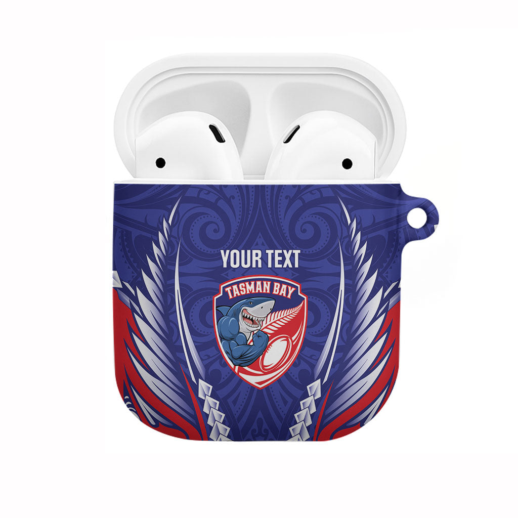 Tasman Bay 2026 Rugby Custom AirPods Case NZ Maori Silver Fern LT14 Blue - Polynesian Pride