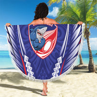 Tasman Bay 2026 Rugby Custom Beach Blanket NZ Maori Silver Fern