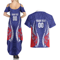 Tasman Bay 2026 Rugby Custom Couples Matching Summer Maxi Dress and Hawaiian Shirt NZ Maori Silver Fern LT14 - Polynesian Pride