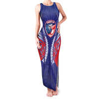 Tasman Bay 2026 Rugby Custom Family Matching Tank Maxi Dress and Hawaiian Shirt NZ Maori Silver Fern LT14 Mom's Dress Blue - Polynesian Pride