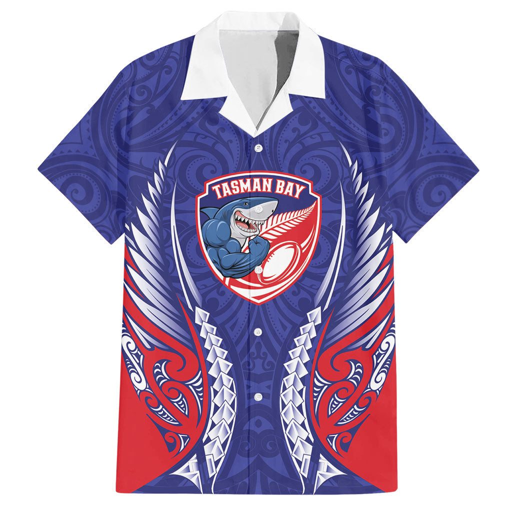 Tasman Bay 2026 Rugby Custom Hawaiian Shirt NZ Maori Silver Fern LT14 Blue - Polynesian Pride