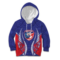 Tasman Bay 2026 Rugby Custom Kid Hoodie NZ Maori Silver Fern LT14 Hoodie Blue - Polynesian Pride