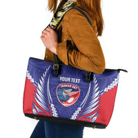 Tasman Bay 2026 Rugby Custom Leather Tote Bag NZ Maori Silver Fern LT14 Blue - Polynesian Pride
