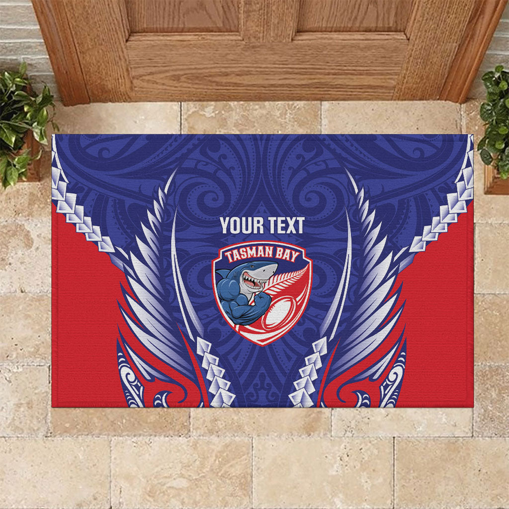 Tasman Bay 2026 Rugby Custom Rubber Doormat NZ Maori Silver Fern LT14 Blue - Polynesian Pride