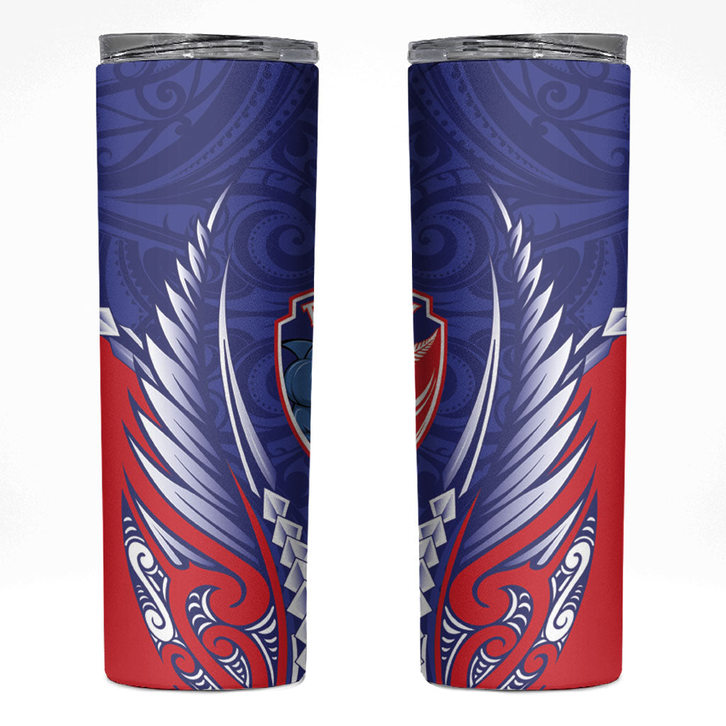 Tasman Bay 2026 Rugby Custom Skinny Tumbler NZ Maori Silver Fern