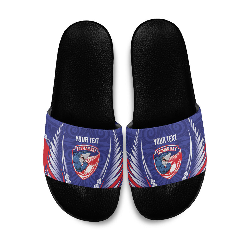 Tasman Bay 2026 Rugby Custom Slide Sandals NZ Maori Silver Fern
