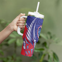 Tasman Bay 2026 Rugby Custom Tumbler With Handle NZ Maori Silver Fern LT14 - Polynesian Pride