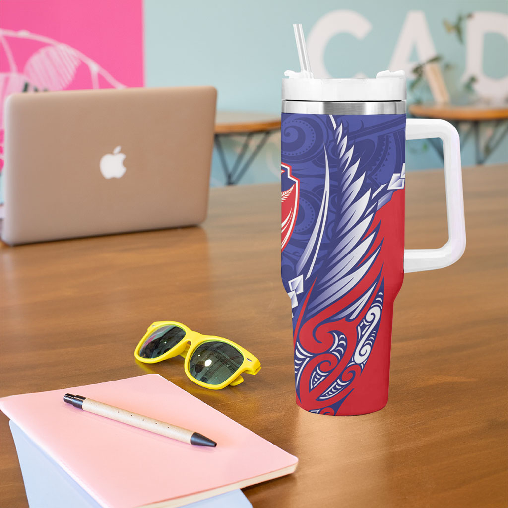 Tasman Bay 2026 Rugby Custom Tumbler With Handle NZ Maori Silver Fern LT14 - Polynesian Pride