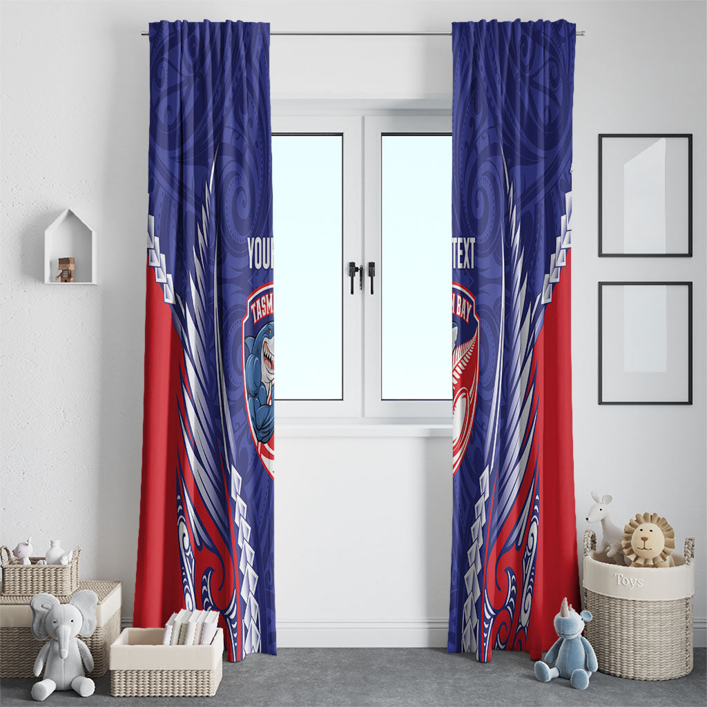 Tasman Bay 2026 Rugby Custom Window Curtain NZ Maori Silver Fern