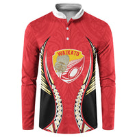 Waikato 2026 Rugby Custom Button Sweatshirt NZ Maori Silver Fern
