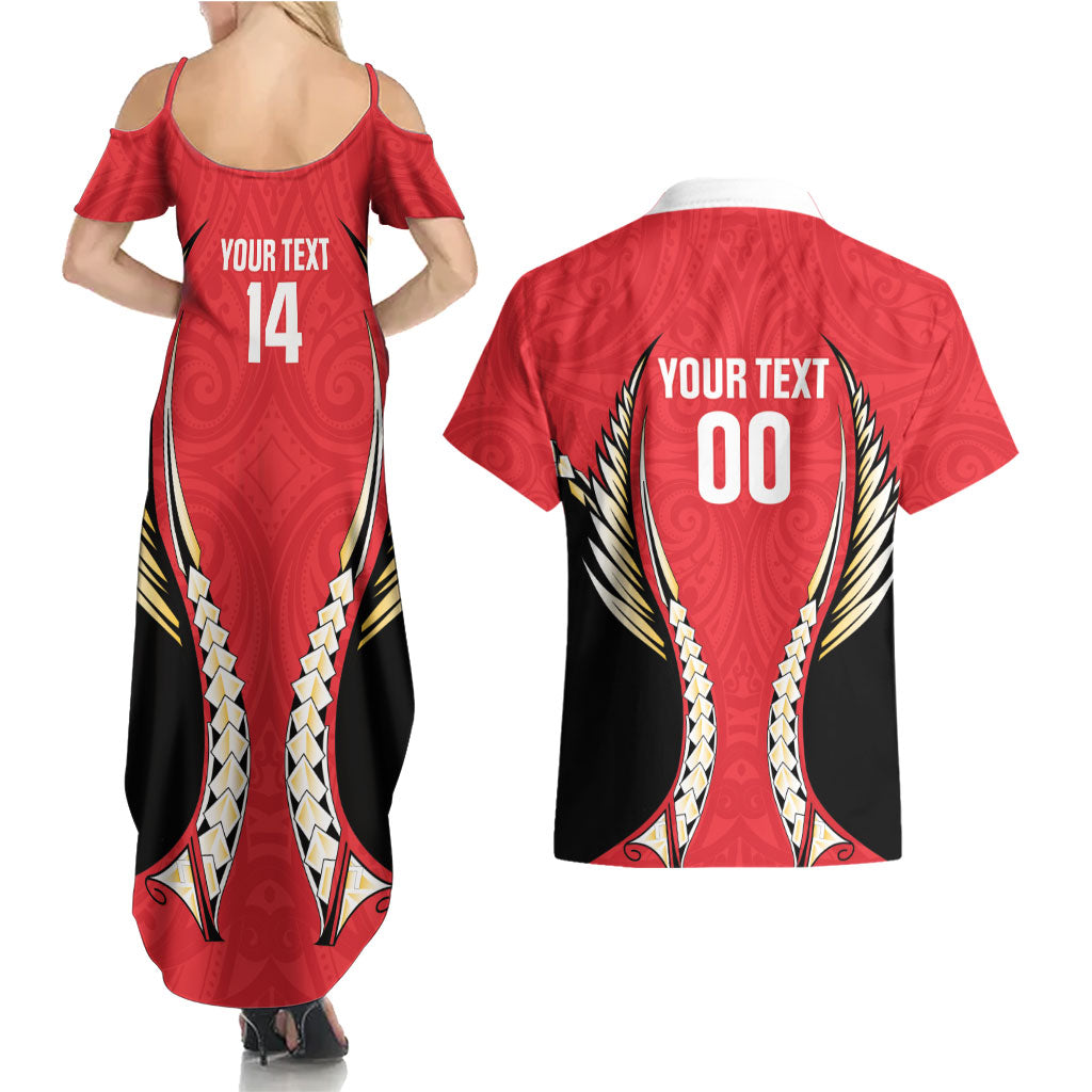 Waikato 2026 Rugby Custom Couples Matching Summer Maxi Dress and Hawaiian Shirt NZ Maori Silver Fern LT14 - Polynesian Pride
