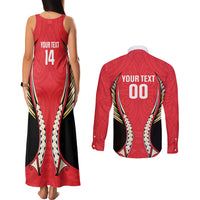 Waikato 2026 Rugby Custom Couples Matching Tank Maxi Dress and Long Sleeve Button Shirt NZ Maori Silver Fern LT14 - Polynesian Pride