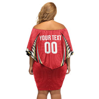 Waikato 2026 Rugby Custom Family Matching Off Shoulder Short Dress and Hawaiian Shirt NZ Maori Silver Fern LT14 - Polynesian Pride