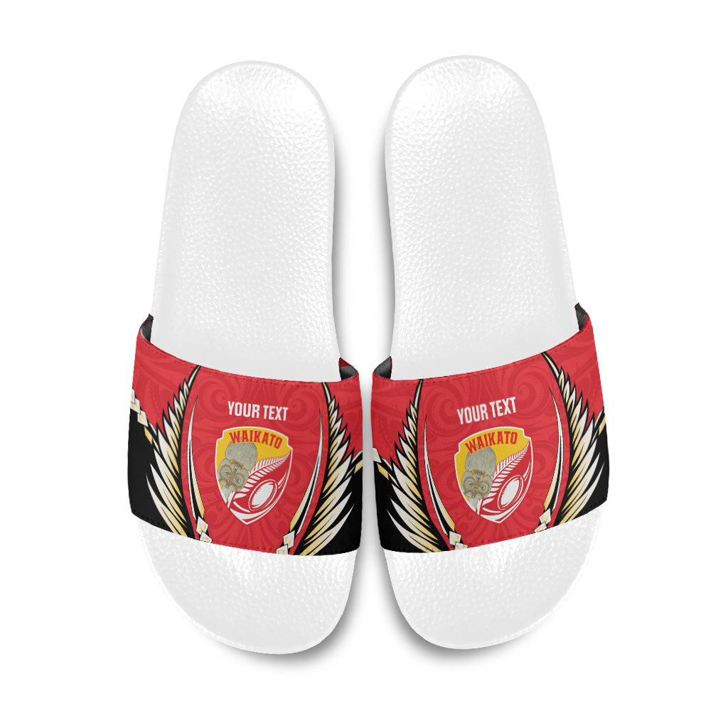 Waikato 2026 Rugby Custom Slide Sandals NZ Maori Silver Fern