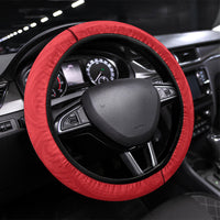 Waikato 2026 Rugby Steering Wheel Cover NZ Maori Silver Fern LT14 Universal Fit Red - Polynesian Pride