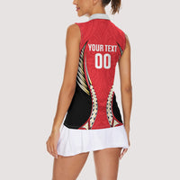 Waikato 2026 Rugby Custom Women Sleeveless Polo Shirt NZ Maori Silver Fern LT14 - Polynesian Pride