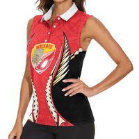 Waikato 2026 Rugby Custom Women Sleeveless Polo Shirt NZ Maori Silver Fern LT14 - Polynesian Pride