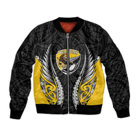 Wellington 2026 Rugby Custom Bomber Jacket NZ Maori Silver Fern LT14 Unisex Black - Polynesian Pride