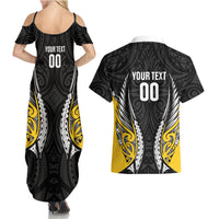 Wellington 2026 Rugby Custom Couples Matching Summer Maxi Dress and Hawaiian Shirt NZ Maori Silver Fern LT14 - Polynesian Pride