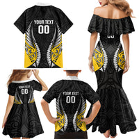 Wellington 2026 Rugby Custom Family Matching Mermaid Dress and Hawaiian Shirt NZ Maori Silver Fern LT14 - Polynesian Pride