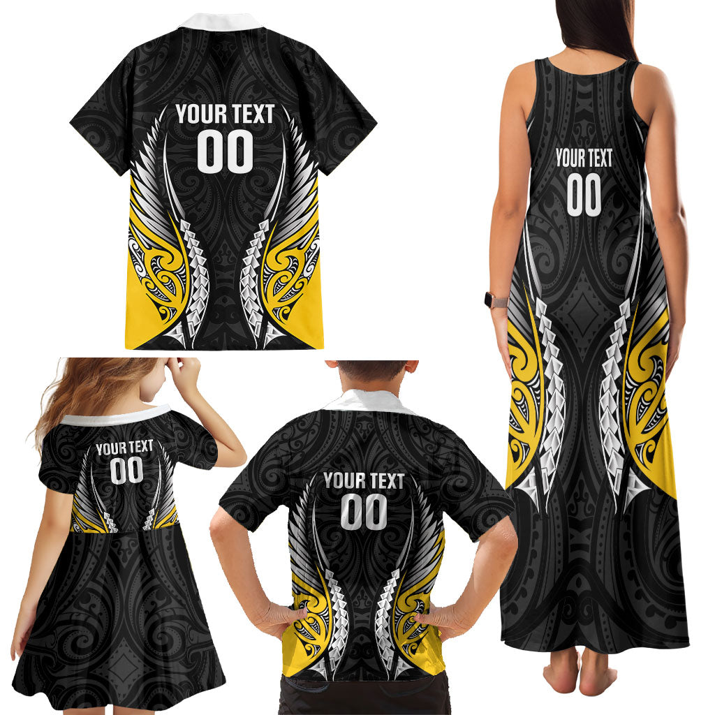 Wellington 2026 Rugby Custom Family Matching Tank Maxi Dress and Hawaiian Shirt NZ Maori Silver Fern LT14 - Polynesian Pride