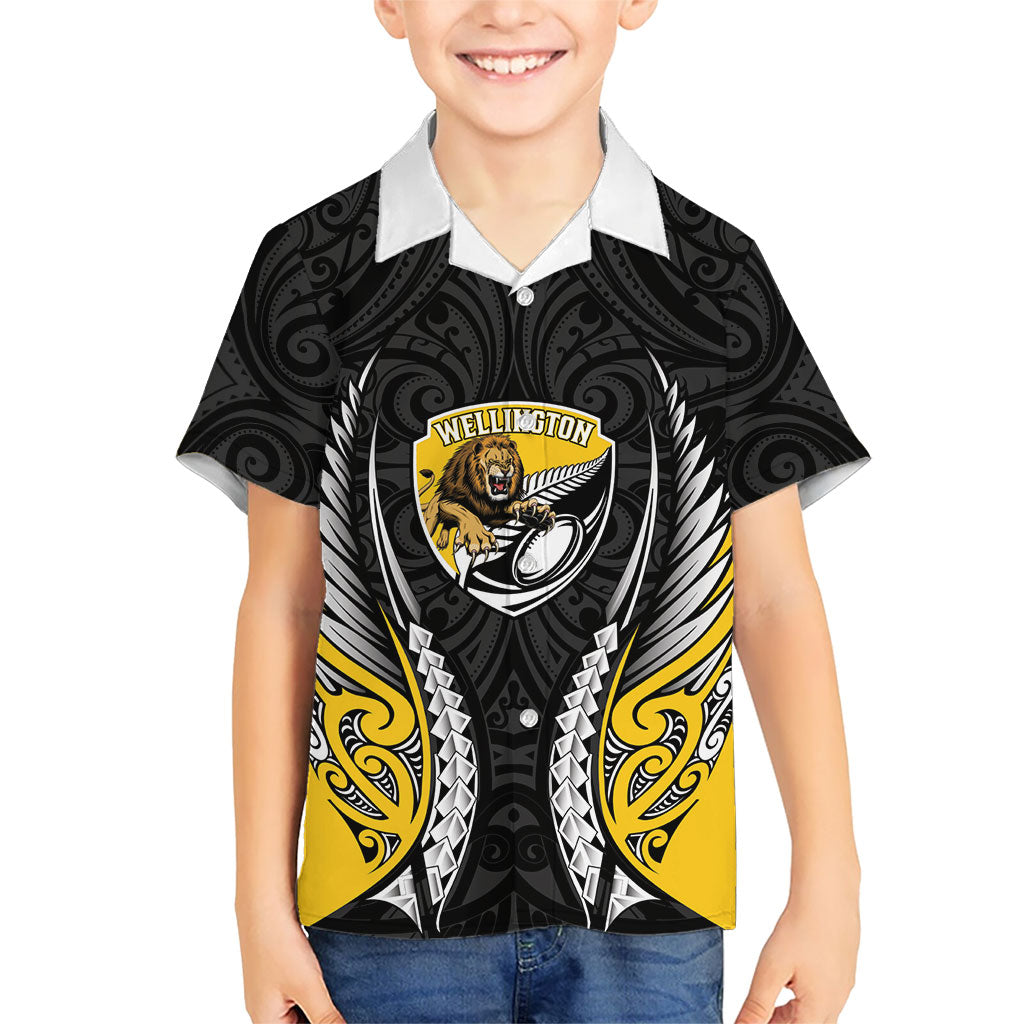Wellington 2026 Rugby Custom Kid Hawaiian Shirt NZ Maori Silver Fern
