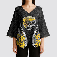 Wellington 2026 Rugby Custom Kimono Sleeve Blouse NZ Maori Silver Fern