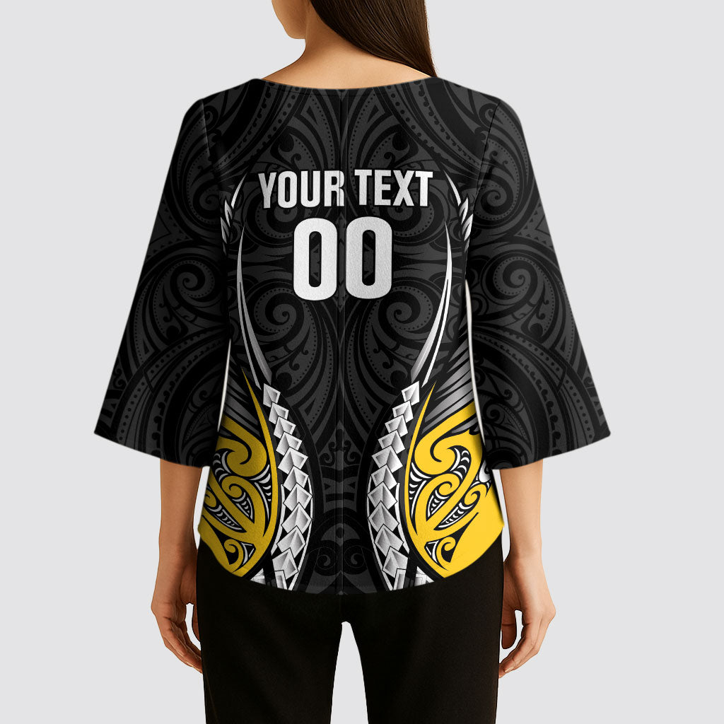 Wellington 2026 Rugby Custom Kimono Sleeve Blouse NZ Maori Silver Fern