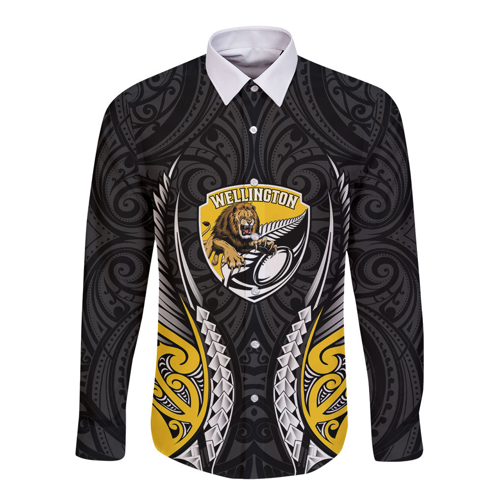 Wellington 2026 Rugby Custom Long Sleeve Button Shirt NZ Maori Silver Fern