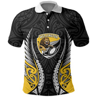 Wellington 2026 Rugby Custom Polo Shirt NZ Maori Silver Fern LT14 Black - Polynesian Pride