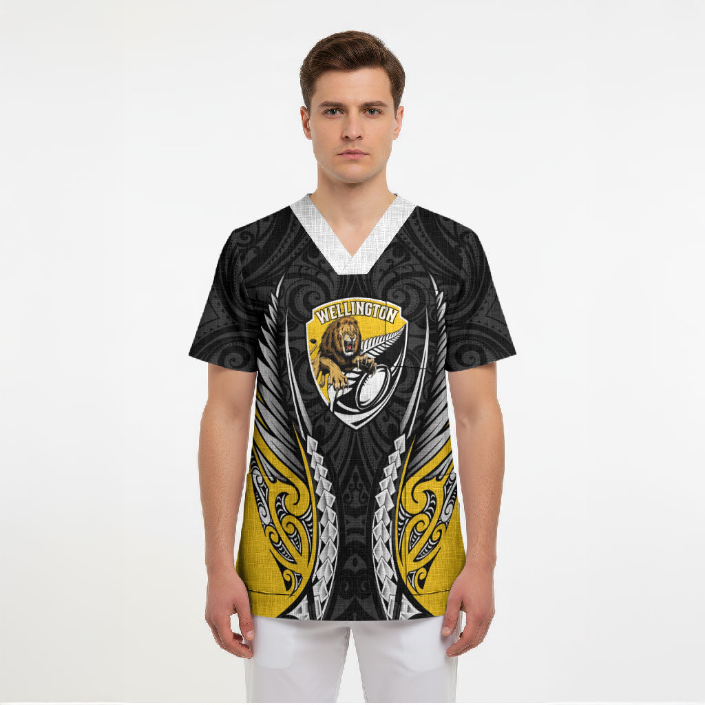 Wellington 2026 Rugby Custom Scrub Top NZ Maori Silver Fern