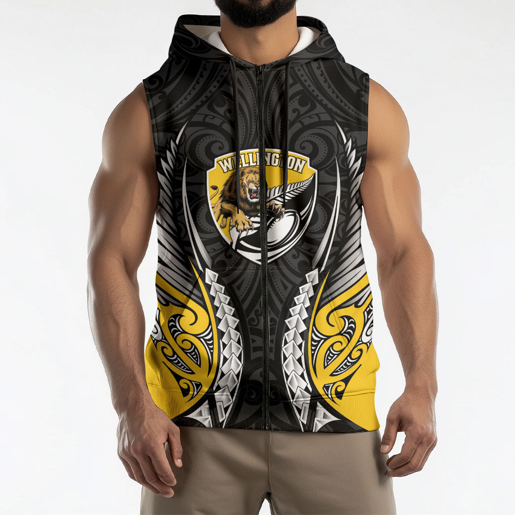 Wellington 2026 Rugby Custom Sleeveless Zip Hoodie NZ Maori Silver Fern