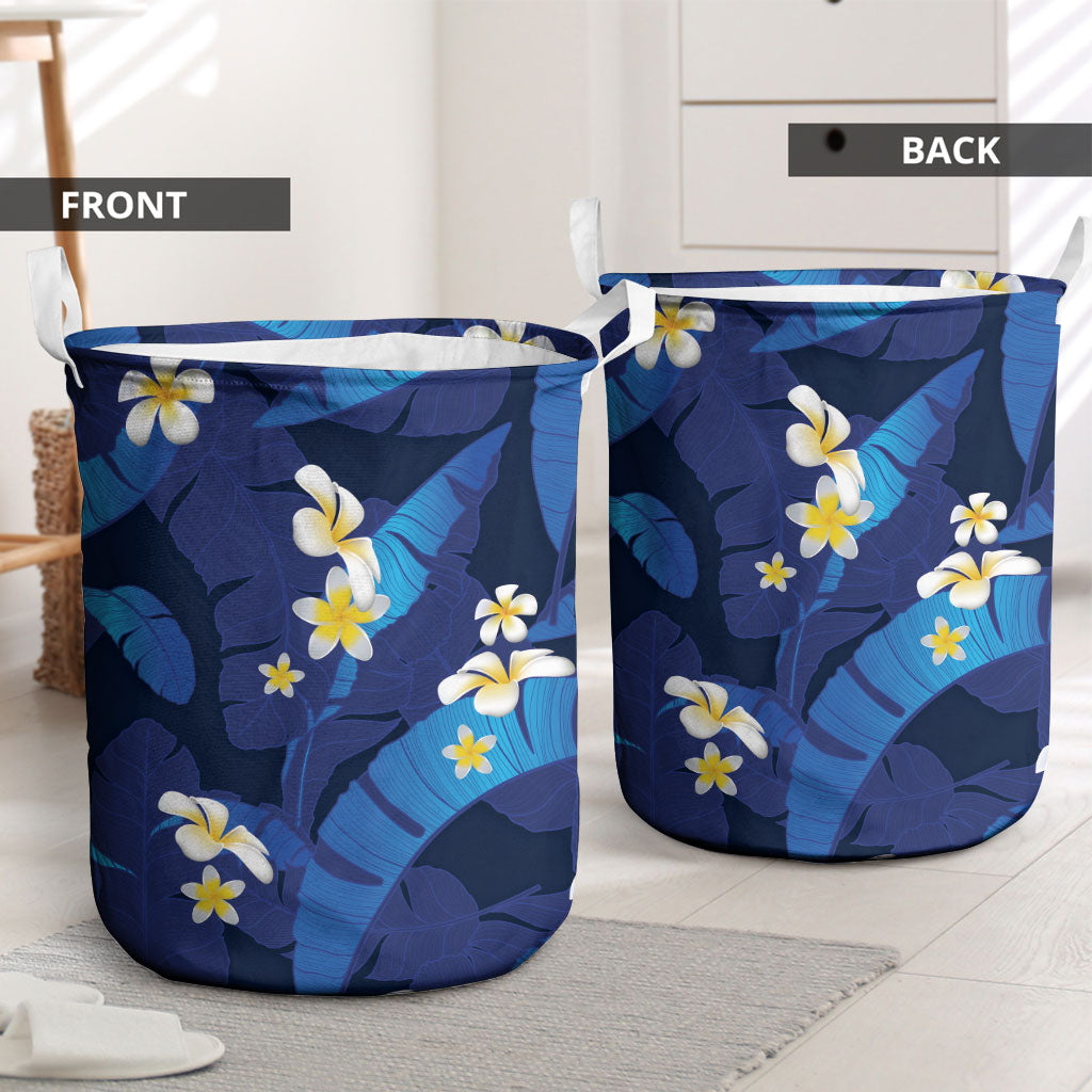 Teal Purple Banana Leaf Hawaii Laundry Basket Lau Maia Plumeria Tropical Summer Vibes LT14 - Polynesian Pride