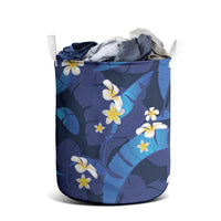 Teal Purple Banana Leaf Hawaii Laundry Basket Lau Maia Plumeria Tropical Summer Vibes LT14 - Polynesian Pride