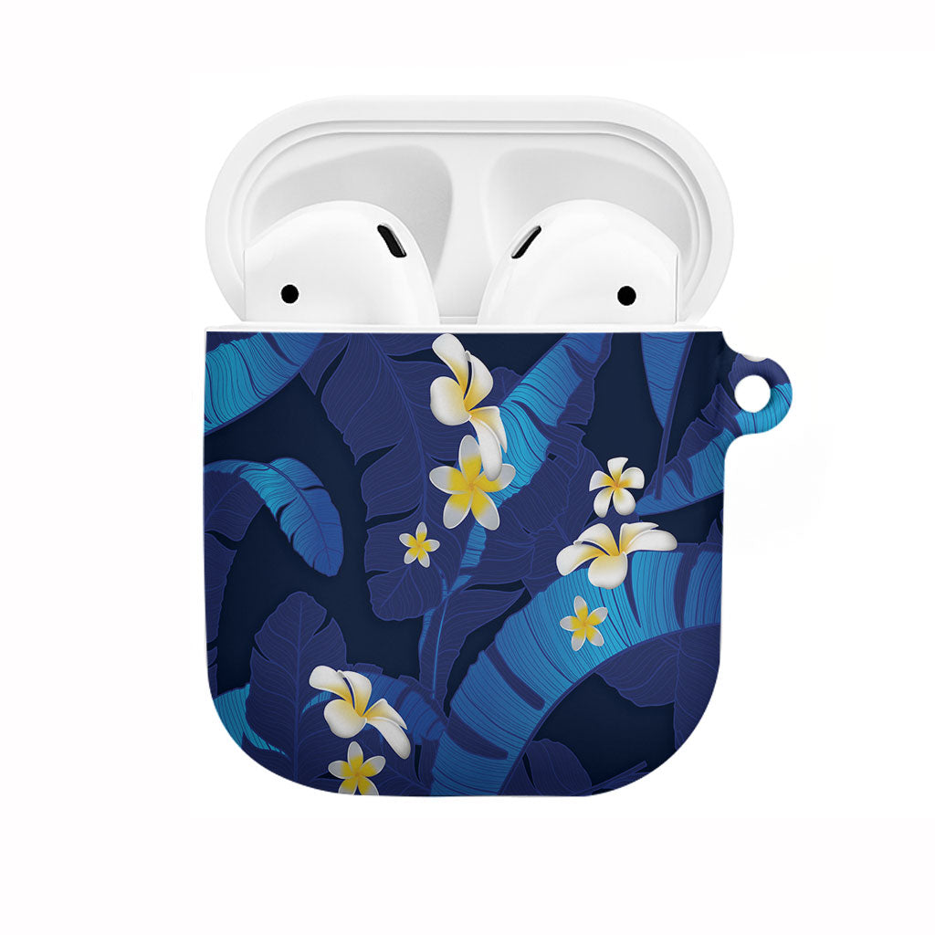 Teal Purple Banana Leaf Hawaii AirPods Case Lau Maia Plumeria Tropical Summer Vibes LT14 Teal Purple - Polynesian Pride