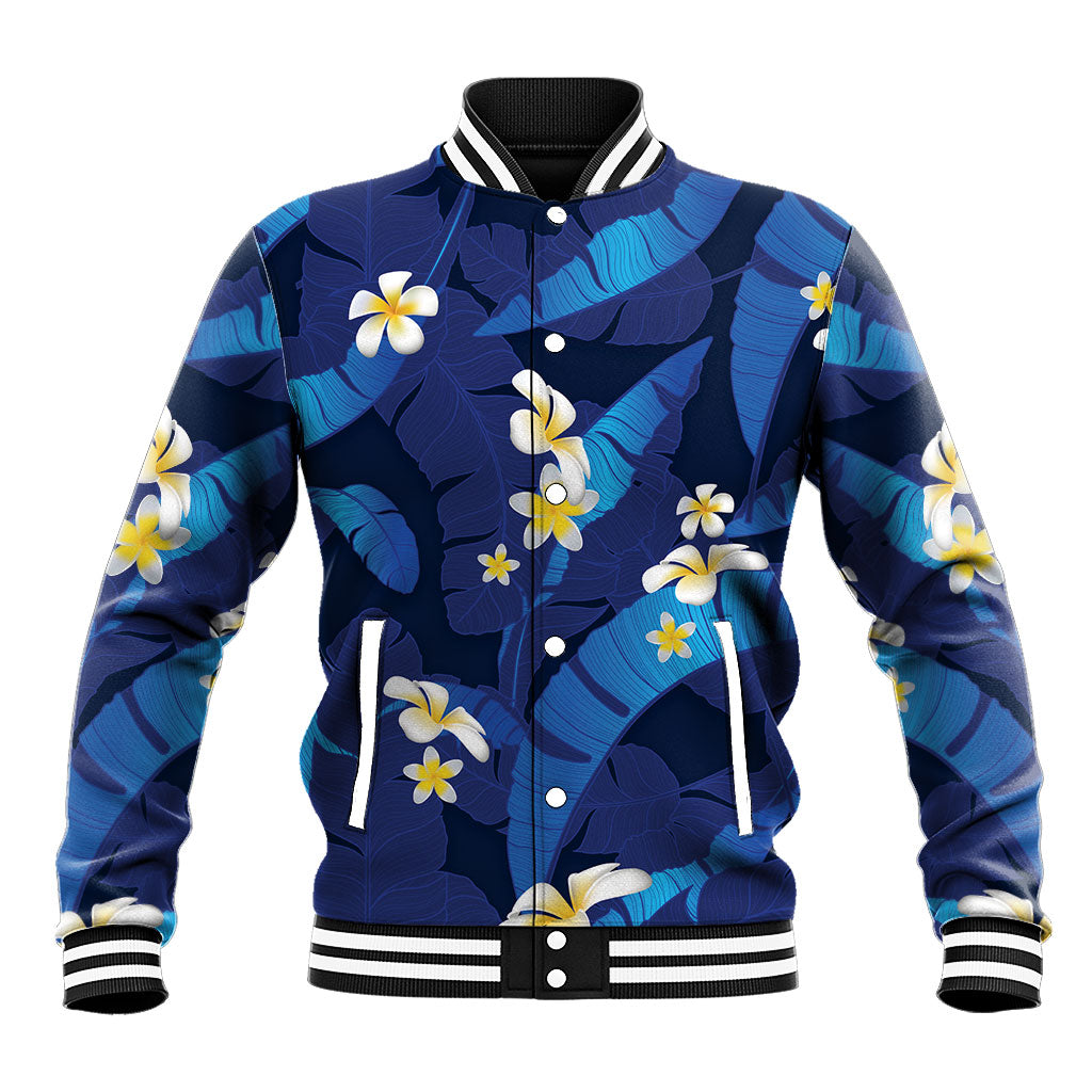 Teal Purple Banana Leaf Hawaii Baseball Jacket Lau Maia Plumeria Tropical Summer Vibes LT14 Unisex Teal Purple - Polynesian Pride