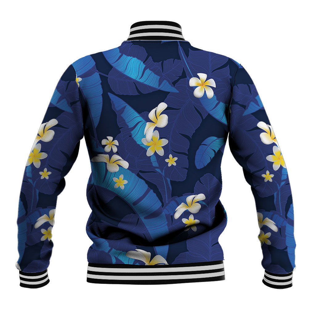 Teal Purple Banana Leaf Hawaii Baseball Jacket Lau Maia Plumeria Tropical Summer Vibes LT14 - Polynesian Pride