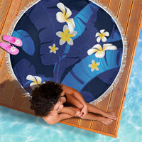 Teal Purple Banana Leaf Hawaii Beach Blanket Lau Maia Plumeria Tropical Summer Vibes LT14 - Polynesian Pride
