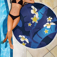Teal Purple Banana Leaf Hawaii Beach Blanket Lau Maia Plumeria Tropical Summer Vibes LT14 - Polynesian Pride