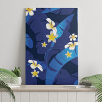Teal Purple Banana Leaf Hawaii Canvas Wall Art Lau Maia Plumeria Tropical Summer Vibes LT14 - Polynesian Pride