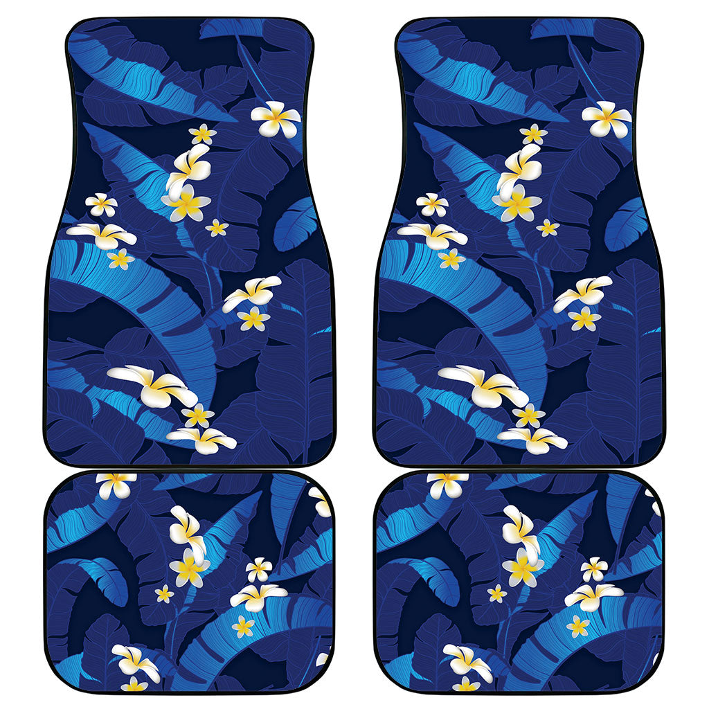 Teal Purple Banana Leaf Hawaii Car Mats Lau Maia Plumeria Tropical Summer Vibes LT14 - Polynesian Pride