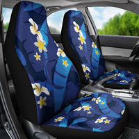 Teal Purple Banana Leaf Hawaii Car Seat Cover Lau Maia Plumeria Tropical Summer Vibes LT14 - Polynesian Pride