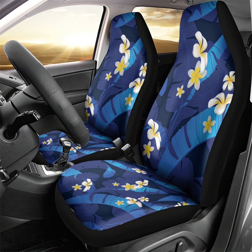 Teal Purple Banana Leaf Hawaii Car Seat Cover Lau Maia Plumeria Tropical Summer Vibes LT14 - Polynesian Pride