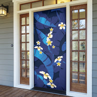 Teal Purple Banana Leaf Hawaii Door Cover Lau Maia Plumeria Tropical Summer Vibes LT14 - Polynesian Pride