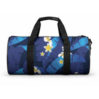 Teal Purple Banana Leaf Hawaii Duffle Bag Lau Maia Plumeria Tropical Summer Vibes