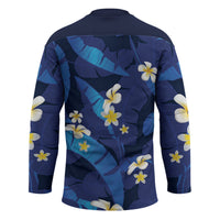 Teal Purple Banana Leaf Hawaii Hockey Jersey Lau Maia Plumeria Tropical Summer Vibes LT14 - Polynesian Pride