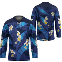 Teal Purple Banana Leaf Hawaii Hockey Jersey Lau Maia Plumeria Tropical Summer Vibes LT14 - Polynesian Pride